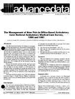 The Management of New Pain in OfficeBased Ambulatory Care National Ambulatory Medical Care Survey 1980 and 1981