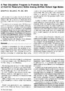 A Peer Education Program To Promote The Use Of Conflict Resolution Skills Among AtRisk School Age Males