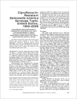 CiprofloxacinResistant Salmonella enterica Serotype Typhi United States 19992008
