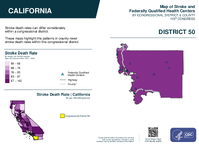 CA Congressional District 50 Stroke and Federally Qualified Health Centers Map 119th Congress
