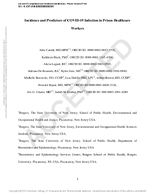 Incidence and Predictors of COVID19 Infection in Prison Healthcare Workers
