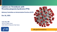 Updates on thrombosis with thrombocytopenia syndrome TTS