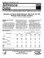 Hospices and Home Health Agencies Data From the 1991 National Health Provider Inventory