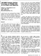1985 Nhis Findings Nutrition Knowledge And Baseline Data For The WeightLoss Objectives