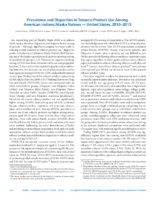 Prevalence and Disparities in Tobacco Product Use Among American IndiansAlaska Natives  United States 20102015