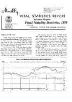 Advance Report Final Natality Statistics 1978