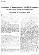 Evolution of occupational health programs in State and local governments