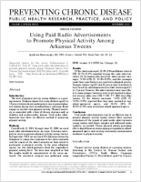 Using Paid Radio Advertisements to Promote Physical Activity Among Arkansas Tweens