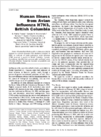 Human Illness from Avian Influenza H7N3 British Columbia