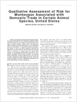 Qualitative Assessment of Risk for Monkeypox Associated with Domestic Trade in Certain Animal Species United States