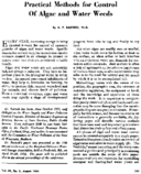 Practical methods for control of algae and water weeds