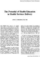The Potential Of Health Education In Health Services Delivery