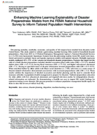 Enhancing Machine Learning Explainability of Disaster Preparedness Models from the FEMA National Household Survey to Inform Tailored Population Health Interventions