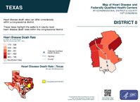 TX Congressional District 08 Heart Disease and Federally Qualified Health Centers Map 119th Congress