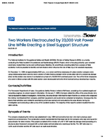 Two Workers Electrocuted by 23000 Volt Power Line While Erecting a Steel Support Structure FACE 8507
