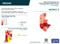 IN Congressional District 09 Heart Disease and Federally Qualified Health Centers Map 119th Congress
