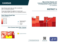 KS Congressional District 04 Heart Disease and Federally Qualified Health Centers Map 119th Congress