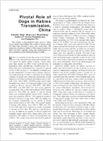 Pivotal Role of Dogs in Rabies Transmission China