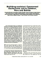 Multidrugresistant Commensal Escherichia coli in Children Peru and Bolivia
