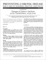 Changes in Tobacco Quitlines in the United States 20052006