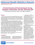 Perceived Social and Emotional Support Among Teenagers United States July 2021  December 2022