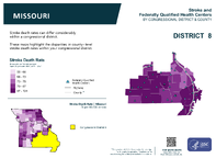 MO Congressional District 08 Stroke and Federally Qualified Health Centers Map 118th Congress