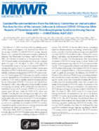 Updated Recommendations From the Advisory Committee on Immunization Practices for Use of the Janssen Johnson  Johnson COVID19 Vaccine After Reports of Thrombosis with Thrombocytopenia Syndrome Among Vaccine Recipients  United States April 2021