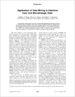 Application of data mining to intensive care unit microbiologic data