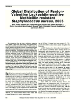 Global Distribution of PantonValentine Leukocidinpositive Methicillinresistant Staphylococcus aureus 2006