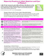 Maternity Practices in Infant Nutrition and Care mPINC in Missouri 2010