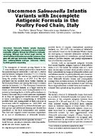 Uncommon Salmonella Infantis Variants with Incomplete Antigenic Formula in the Poultry Food Chain Italy