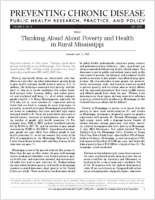 Thinking Aloud About Poverty and Health in Rural Mississippi