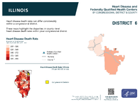 IL Congressional District 06 Heart Disease and Federally Qualified Health Centers Map 118th Congress
