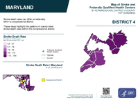 MD Congressional District 04 Stroke and Federally Qualified Health Centers Map 119th Congress