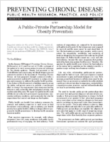 A PublicPrivate Partnership Model for Obesity Prevention