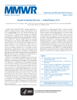 Cancer Screening Test Use  United States 2015