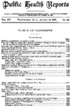 Public Health Reports  v XV no 35  table of contents