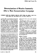 Determination of measles immunity after a mass immunization campaign