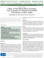 Utility of StateBased Basic Screening Survey Reports for National Oral Health Surveillance in Older Adults