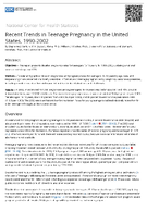 Recent Trends in Teenage Pregnancy in the United States 19902002