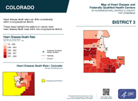 CO Congressional District 03 Heart Disease and Federally Qualified Health Centers Map 119th Congress