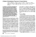 A cluster of Acinetobacter pneumonia in foundry workers
