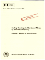 Sealing Openings in Abandoned Mines by Pneumatic Stowing