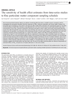 The Sensitivity of Health Effect Estimates from TimeSeries Studies to Fine Particulate Matter Component Sampling Schedule