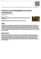 Trastornos musculoesquelticos en el sector manufacturero