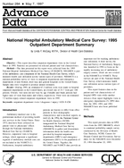 National Hospital Ambulatory Medical Care Survey 1995 Outpatient Department Summary