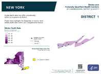 NY Congressional District 01 Stroke and Federally Qualified Health Centers Map 118th Congress