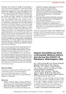Human Parainfluenza Virus in Homeless Shelters before and during the COVID19 Pandemic Washington USA
