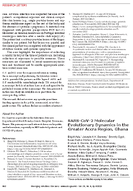 SARSCoV2 Molecular Evolutionary Dynamics in the Greater Accra Region Ghana