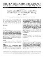 Healthrelated Information on the Web Results From the Health Styles Survey 20022003